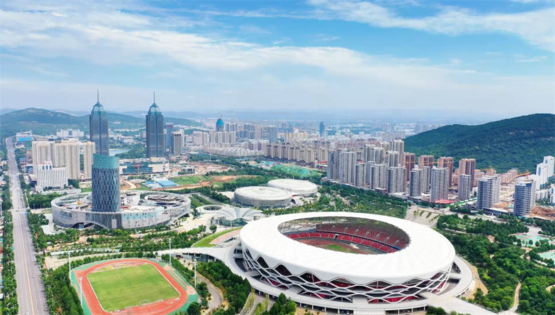 山東省棗莊市文體中心片區(qū)航拍風景 王致遠 攝