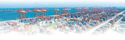 山東日照港全自動化集裝箱碼頭。張明軍攝