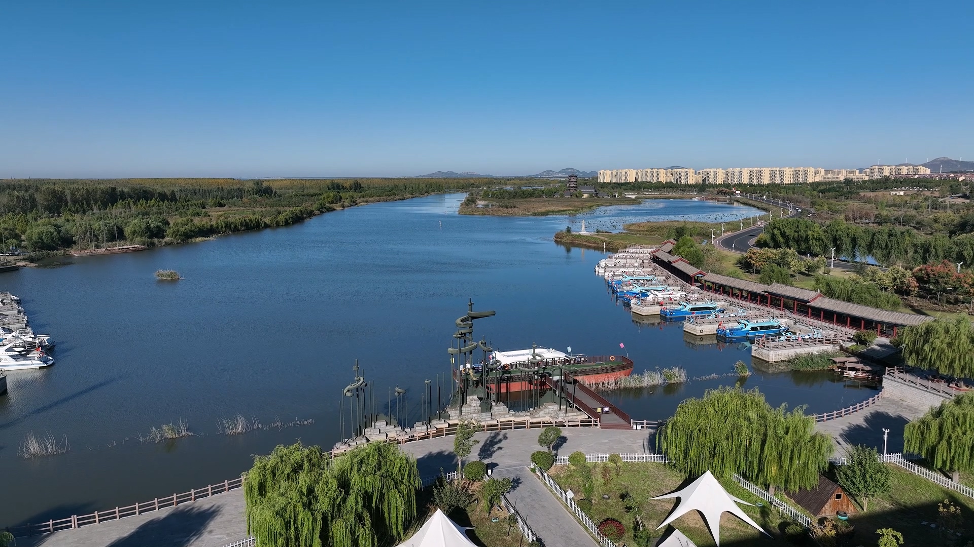 生態(tài)修復(fù)后的東平湖名勝風(fēng)景區(qū)。東平縣融媒體中心供圖