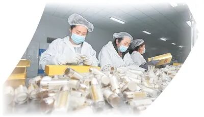 頤陽(yáng)集團(tuán)西洋參生產(chǎn)車(chē)間，工人正在包裝西洋參破壁粉。王彥博攝