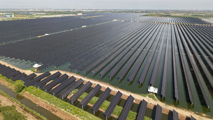 金惠新能源300MW漁光互補光伏發(fā)電項目。受訪者供圖